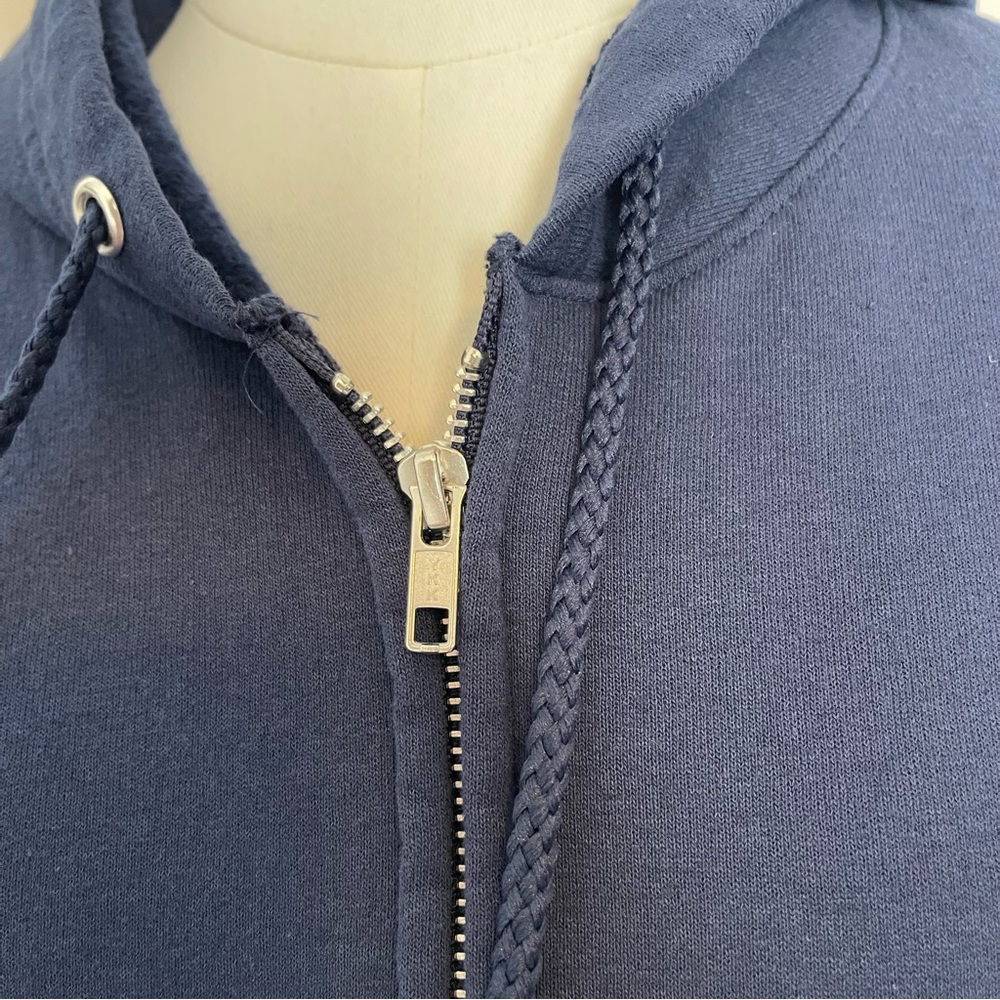 Hanes Eco Smart Navy Blue Men's Medium Zip Up Hoodie Jacket Classic Lightweight - Picture 7 of 13